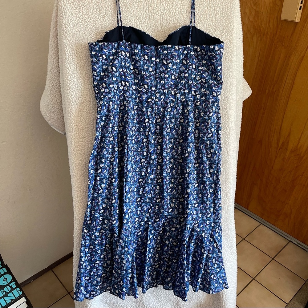 J. Crew w/Liberty of London Ruffle Hem Midi Dress Sarah Floral - Picture 6 of 8